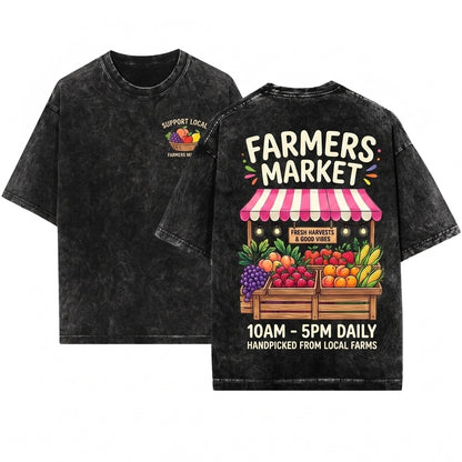 Italian Summer Farmers Market Fruit Graphic Vacation Womens Travel Il Mercato Unisex Wash T-Shirt