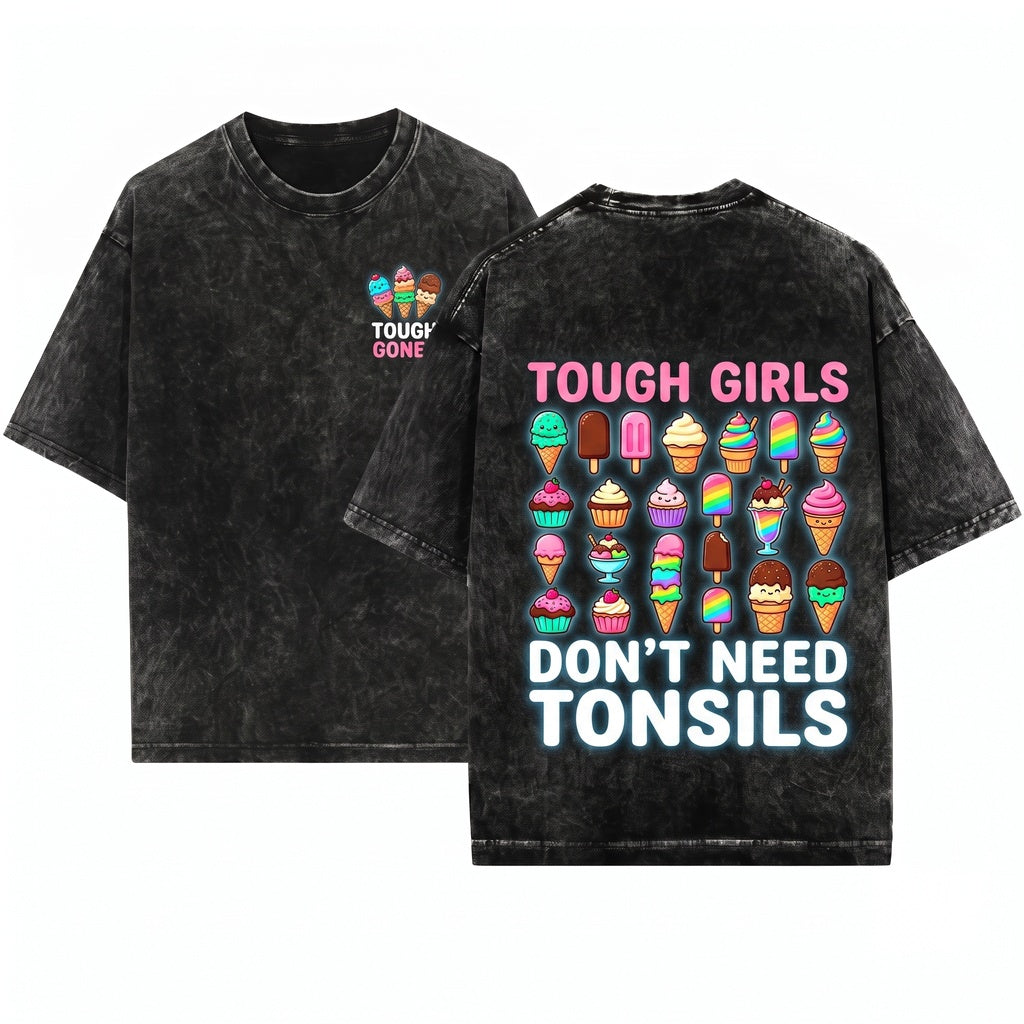 Funny Tonsillectomy Recovery Women Funny Tonsils Out Graphic Apparel Unisex Wash T-Shirt