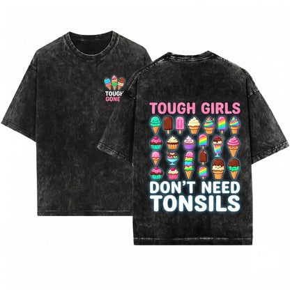 Funny Tonsillectomy Recovery Women Funny Tonsils Out Graphic Apparel Unisex Wash T-Shirt