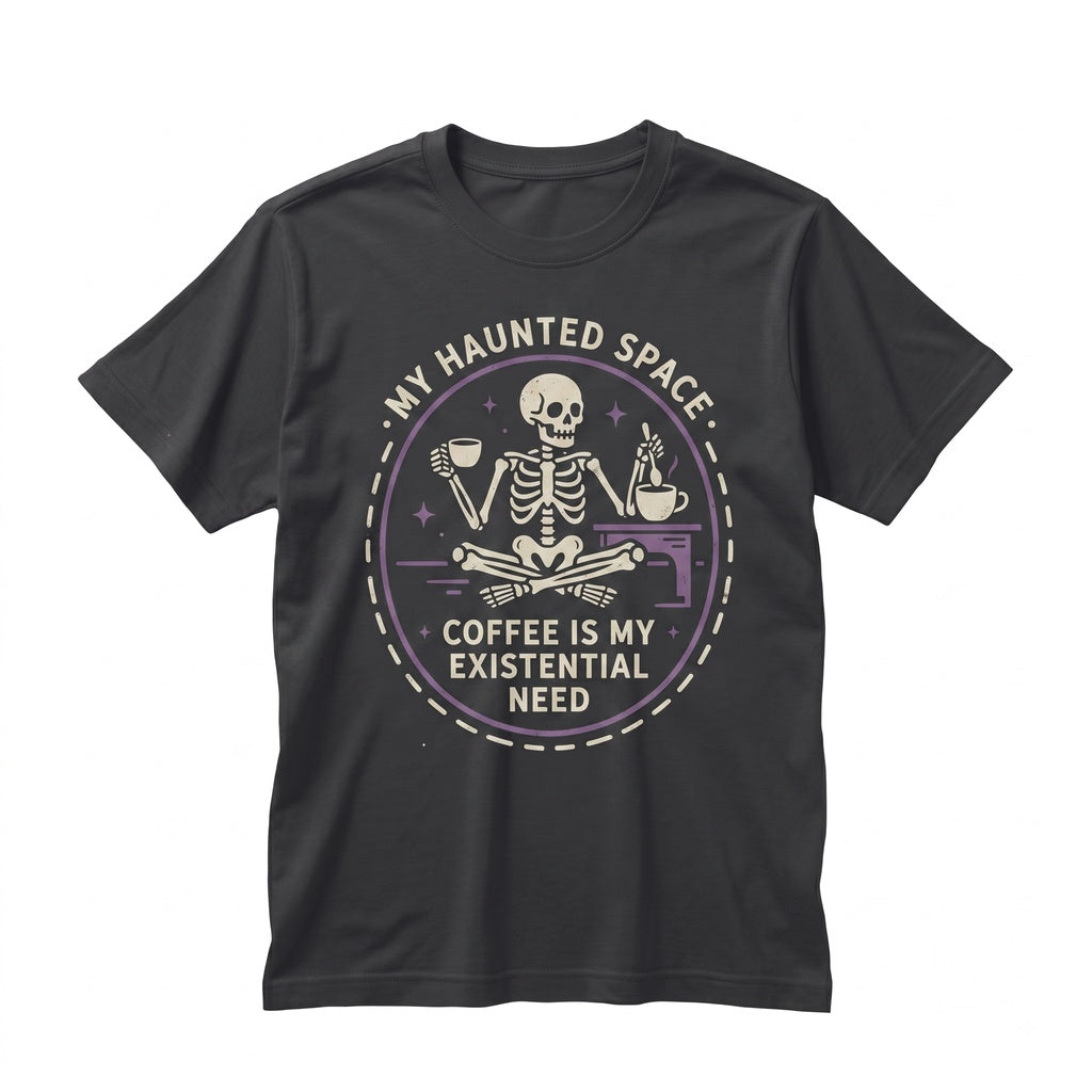 Maybe Coffee Is Addicted To Me Spooky Skeleton Funny Graphic Sweatshirt Hoodie Unisex TShirt