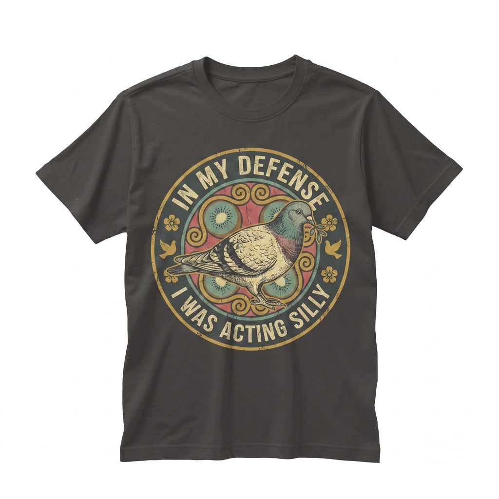 I Was Acting Silly Funny Pigeon Bird Meme Graphic Novelty Cotton Unisex TShirt