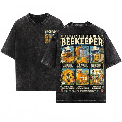 Funny Beekeeper Things I Do In Spare Time Honey Bee Lover Gift Apiarist Hobby Unisex Wash T-Shirt