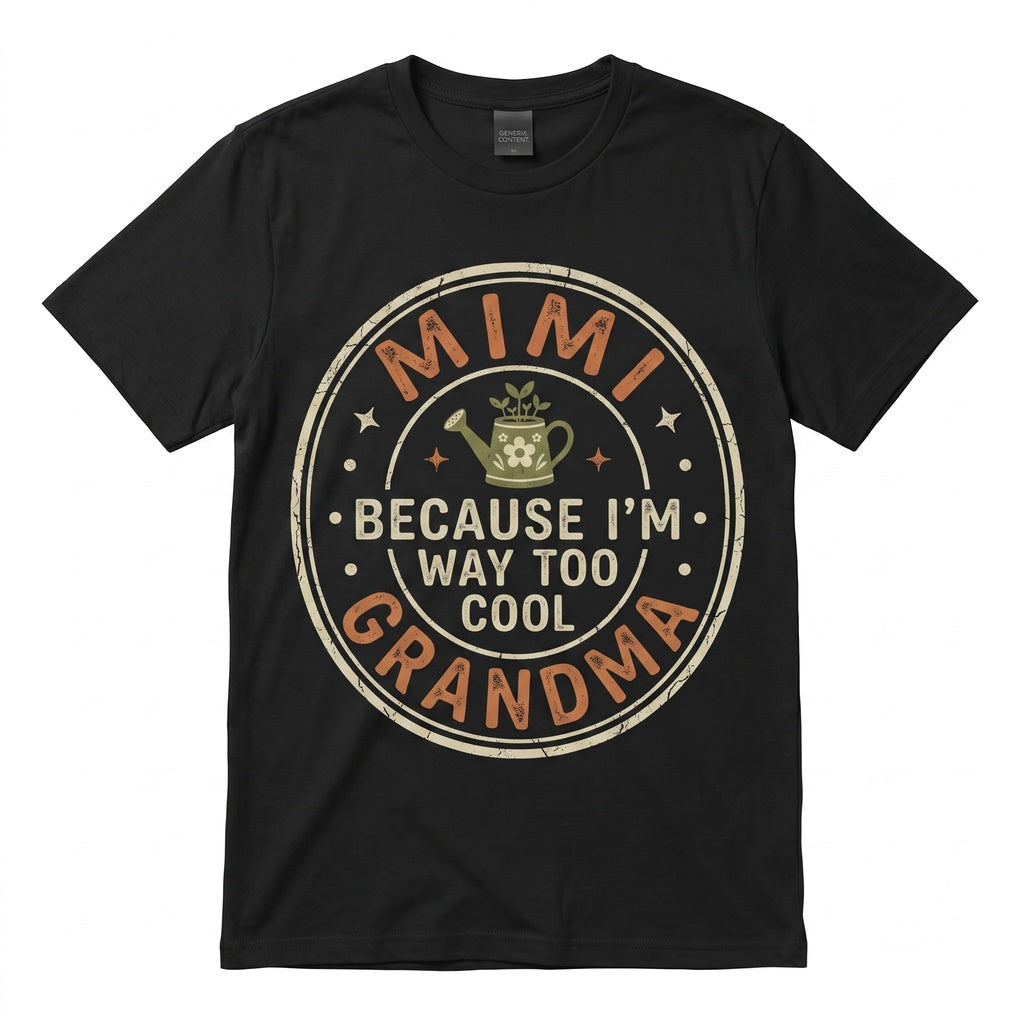 Funny Grandma Mimi Because Im Way Too Cool To Be Called Birthday Gift Grandmother Apparel Unisex TShirt