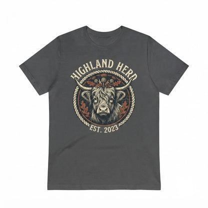 Highland Cow Western Family Matching Graphic Top Casual Country Cute Animal Unisex TShirt