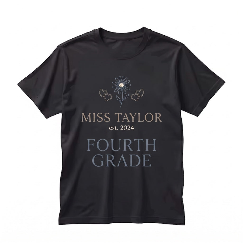 Custom Name 4th Grade Dream Team Matching Group Teacher Faux Patchwork Back to School Unisex TShirt