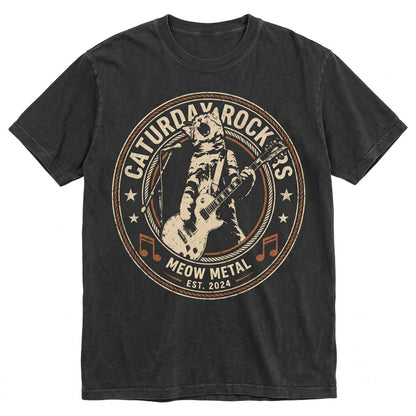 Punk Cat Playing Guitar Graphic Vintage Grunge Rock Alt Music Band Gift Unisex TShirt