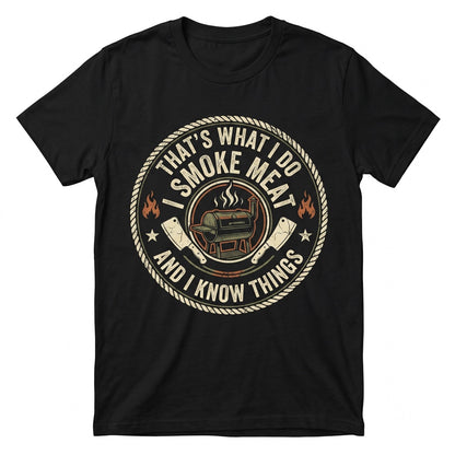 Funny I Smoke Meat BBQ Barbecue Grilling Dad Birthday Gift Papa Grandpa Present For Men Unisex TShirt