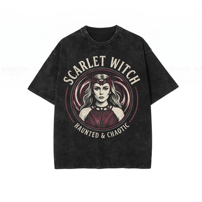 Oversized Scarlet Witch Graphic Vintage Wanda Maximoff Superhero Red Chaos Magic Comic Book Merch Unisex TShirt