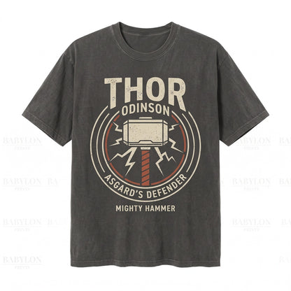 Vintage Thor God of Thunder Retro Norse Superhero Graphic Cotton Apparel Unisex TShirt