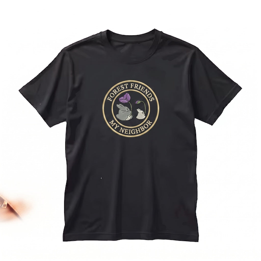 Forest Spirit Embroidered Woodland Sprite Graphic Unisex TShirt
