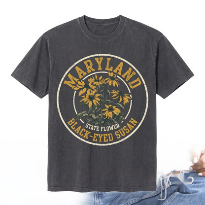 Maryland State Flower Botanical Gardening Travel Gift for Mother Girlfriend Unisex TShirt