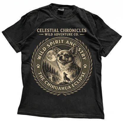 Chihuahua Howling to Moon Vintage 90s Retro Animal Graphic Tee Dog Mom Full Gift Unisex TShirt