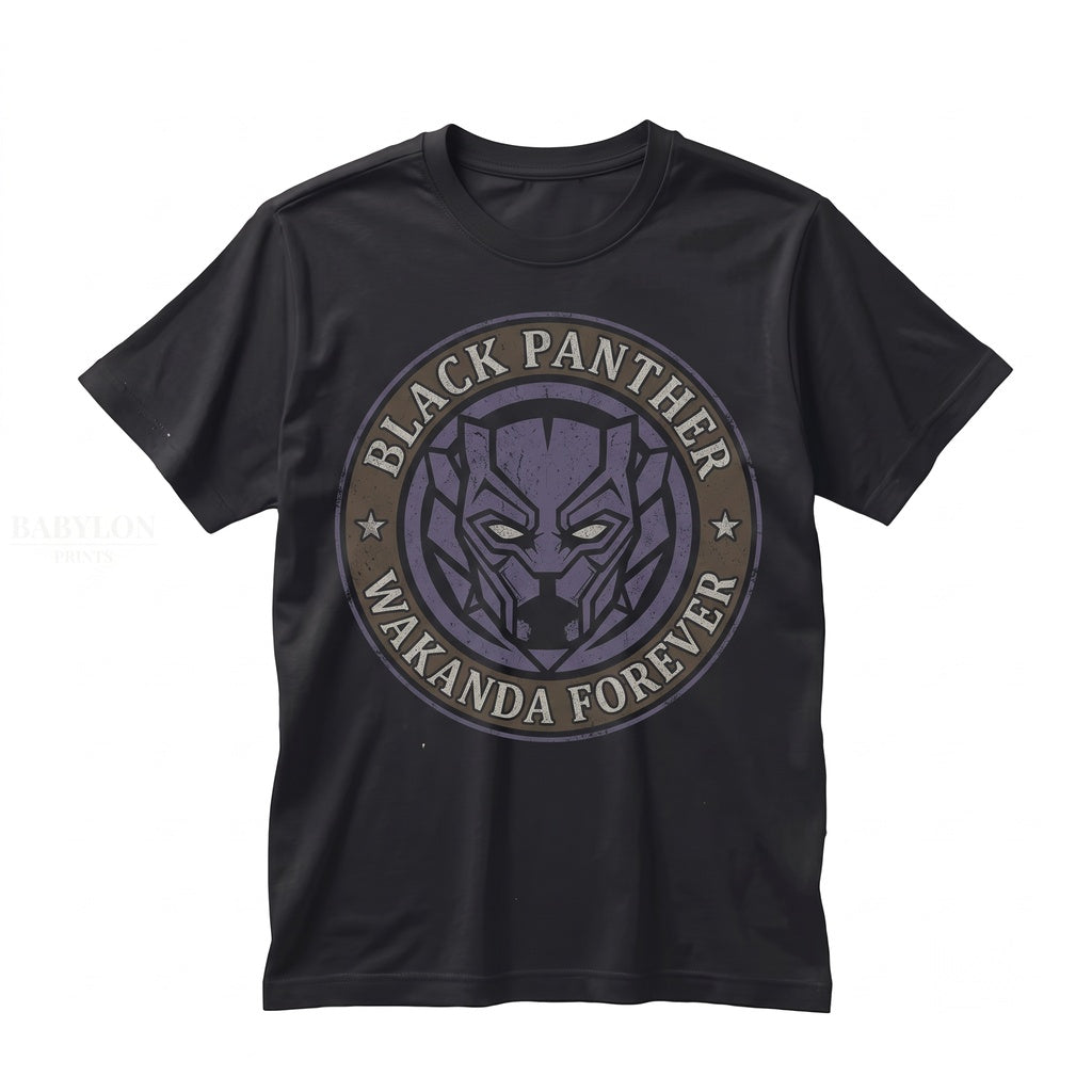 Oversized Wakanda Forever Graphic Tchalla Tribute Superhero Fan Gift Apparel Black Unisex TShirt