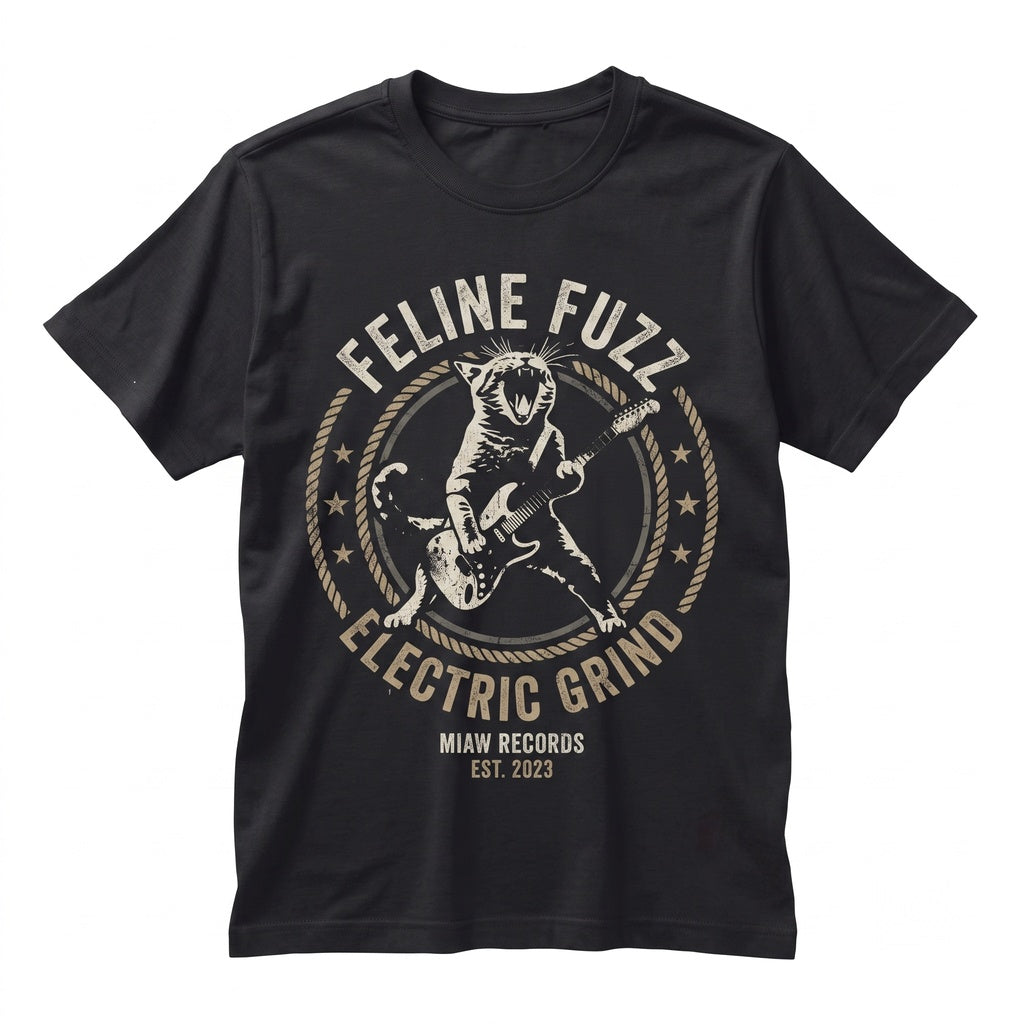 Funny Guitar Cat Sweatshirt Rock Music Lover Gift Hoodie Sweater Unisex TShirt