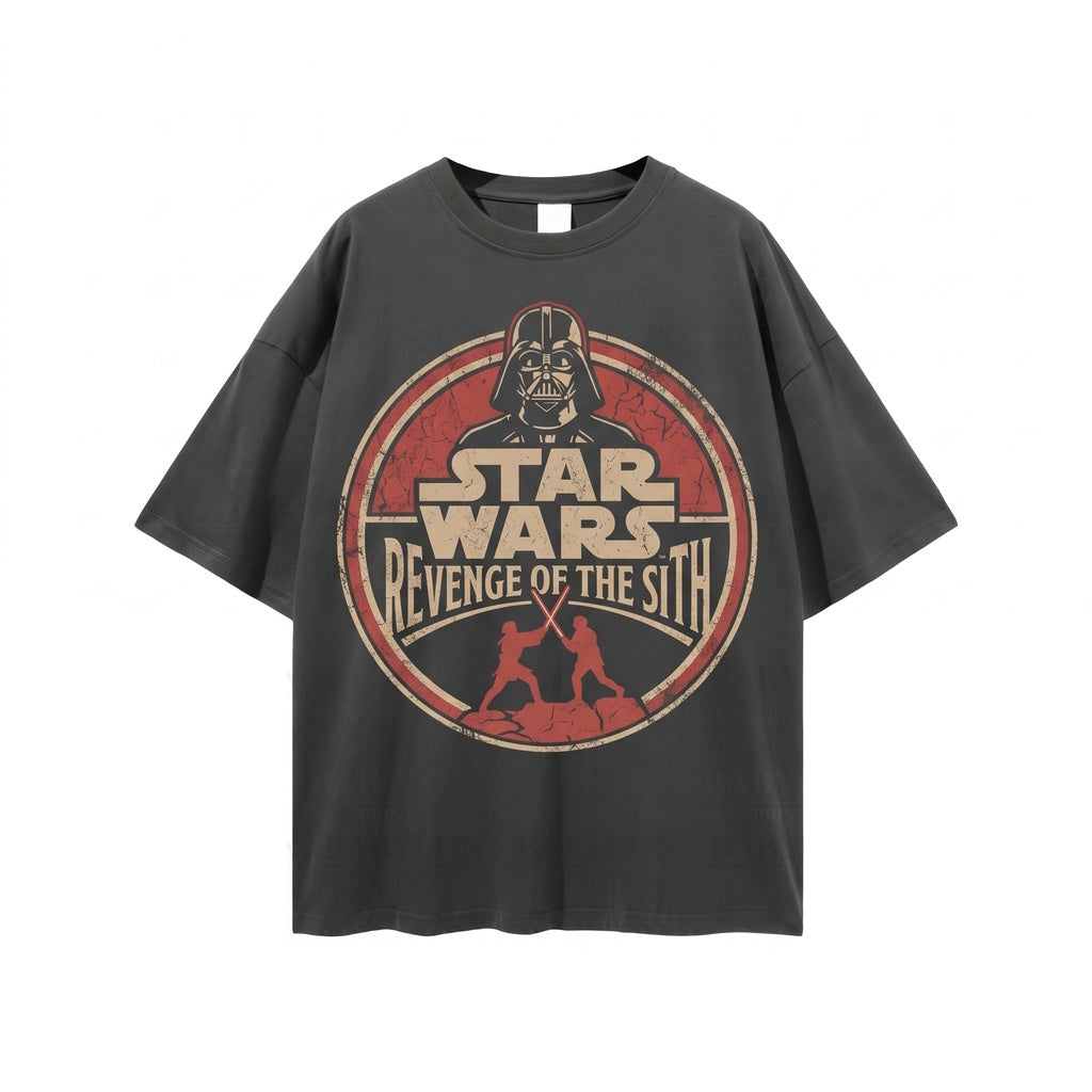 Oversized Revenge of the Sith Retro Anakin Skywalker Movie Poster Sci-Fi Graphic Fan Apparel, Unisex TShirt
