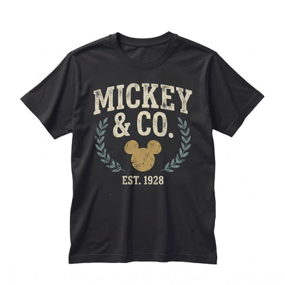 Vintage 1928 Mouse & Friends Retro Theme Park Vacation Graphic Unisex TShirt