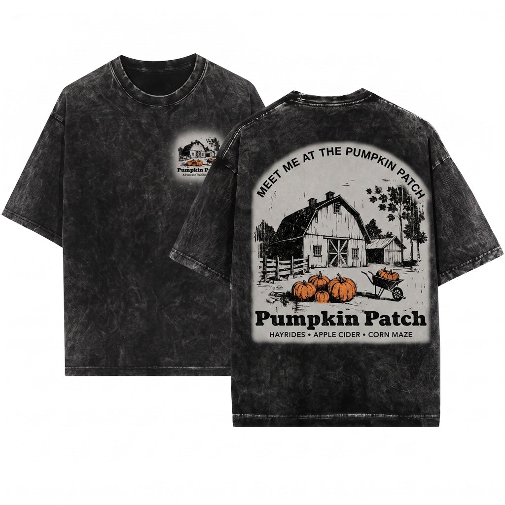 Pumpkin Patch Autumn Graphic Unisex Wash T-Shirt