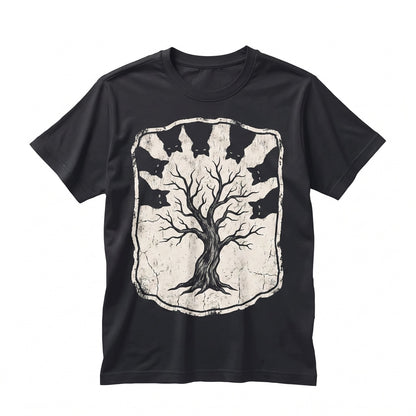 Funny Black Cat Graveyard Graphic Vintage 80s 90s Goth Grunge Witchy Meme Punk Emo Cotton Apparel Unisex TShirt