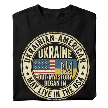 Ukrainian American Flag Heritage Roots Symbol Ukraine Support Country Pride Gift for Dad Mom Friends Unisex TShirt