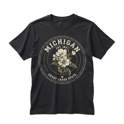 Michigan Apple Blossom Botanical Gardening Souvenir Travel Gift for Mother Girlfriend Unisex TShirt