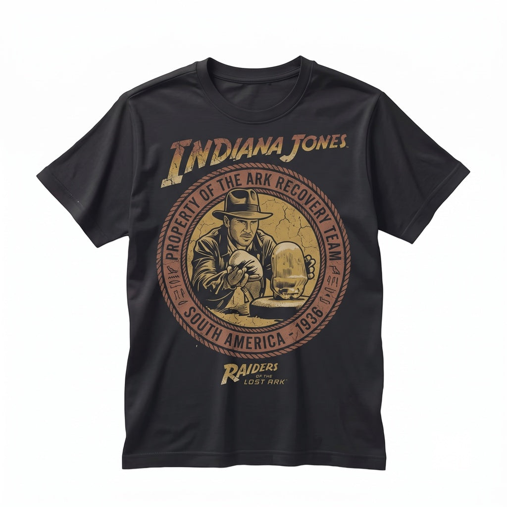 Oversized Indiana Jones Raiders of the Lost Ark Adventure Ride Graphic Vintage Movie Theme Park Unisex TShirt