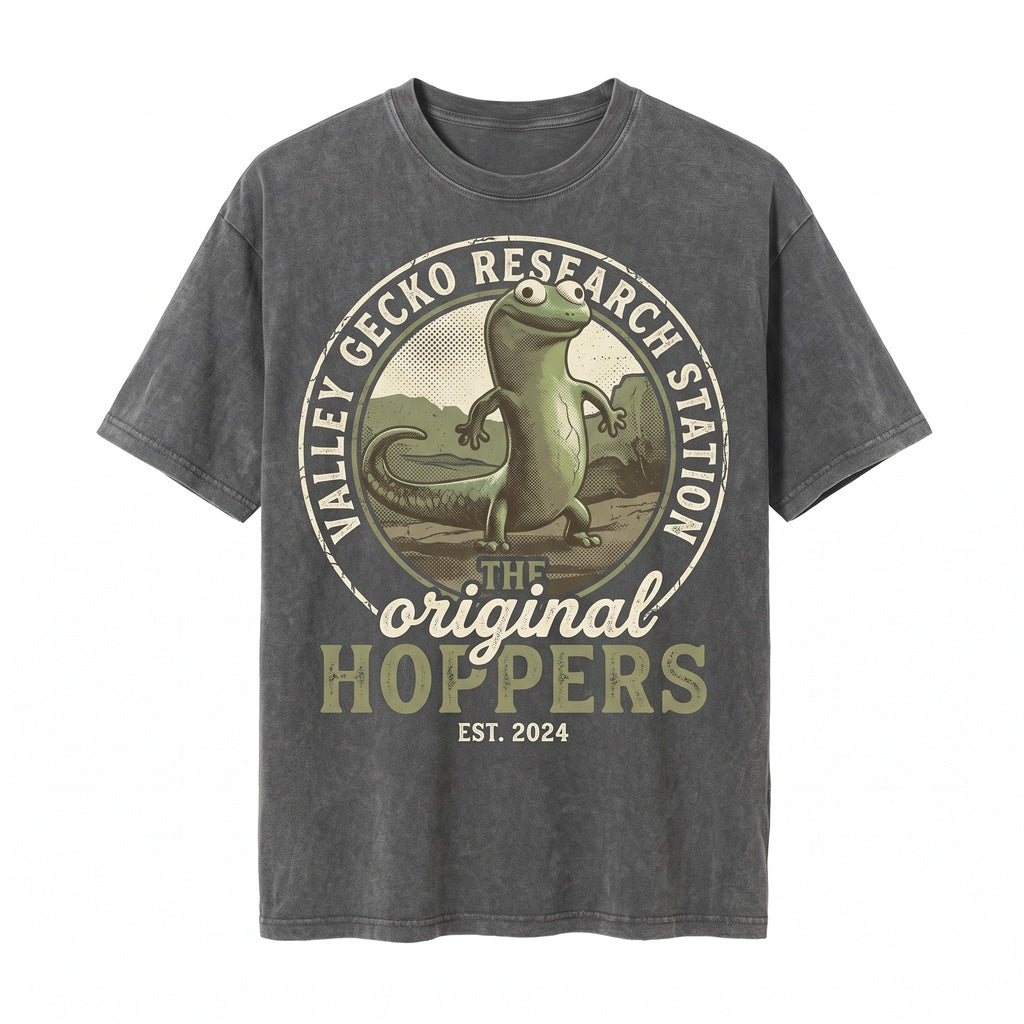 Oversized Hoppers Tom Lizard Animated Film World Vacation Graphic Cotton Unisex TShirt