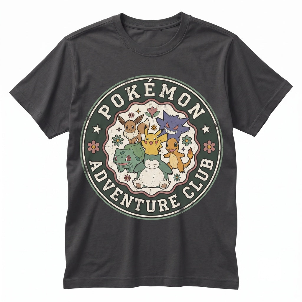 Retro Checkerboard Pocket Monster Cute Anime Fan Floral Groovy Graphic Unisex TShirt