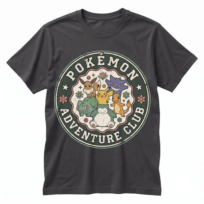 Retro Checkerboard Pocket Monster Cute Anime Fan Floral Groovy Graphic Unisex TShirt