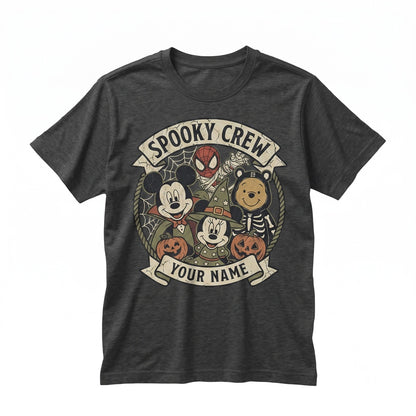 Vintage Character Halloween Lights Matching Family Vacation Spooky Season 2026 Theme Park Unisex TShirt