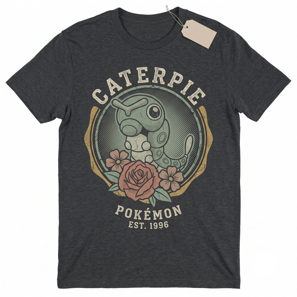 Caterpie Cute Vintage Floral Anime Graphic Sleeveless Bug Retro Y2K Streetwear Top Unisex TShirt