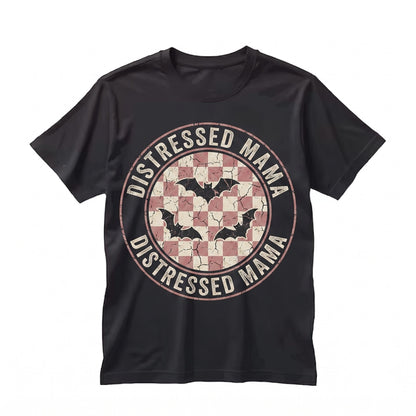 Pink Checkered Spooky Season Halloween Gift for Mom Mama Graphic Unisex TShirt