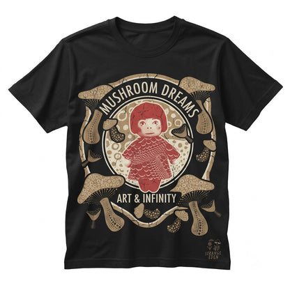 Mushroom Polka Dot Graphic Tee Gift for Modern Art Lover Unisex TShirt