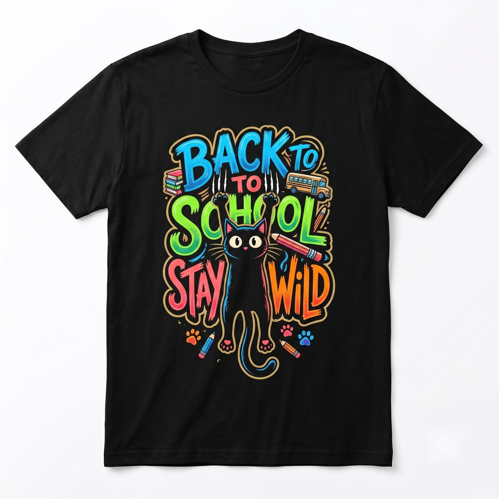 Funny Hanging Black Cat Back To School Cute Teacher Student Gift Unisex TShirt