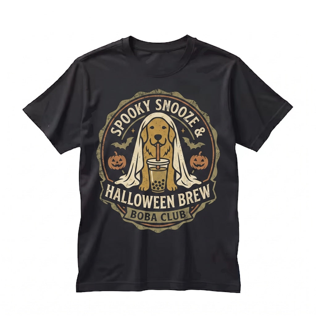 Golden Retriever Halloween Ghost Boba Cute Spooky Dog Lover Gift Unisex TShirt