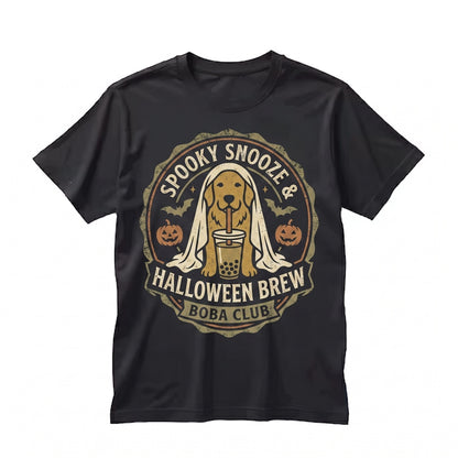 Golden Retriever Halloween Ghost Boba Cute Spooky Dog Lover Gift Unisex TShirt