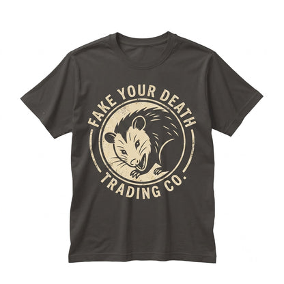 Fake Your Death Opossum Graphic Green Retro Vintage Possum Animal Casual Cotton Unisex TShirt