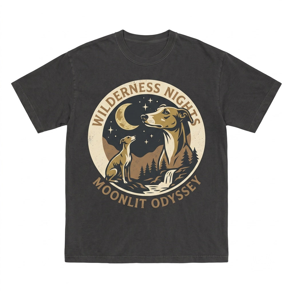 Whippet Howling To The Vintage Moon 90s Retro Animal Graphic Dog Mom Gift Unisex TShirt