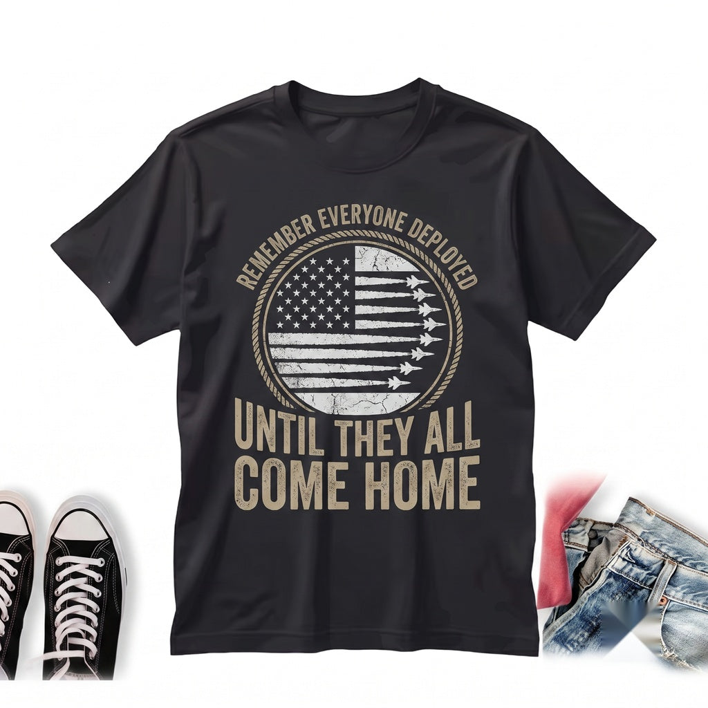 RED Friday Remember Everyone Deployed American Flag Military Patriotic Soldier Support Veteran Family Gift Unisex TShirt