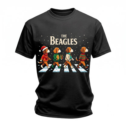 Funny Beagle Dog Christmas Musical Crosswalk Band Apparel Unisex TShirt