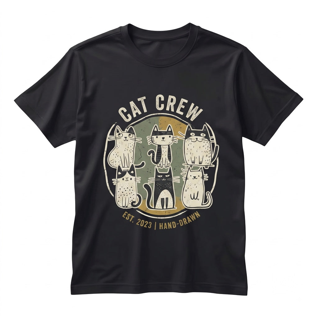 Cute Drawn Retro Kitten Graphic Cat Mom Gift Adorable Unisex TShirt