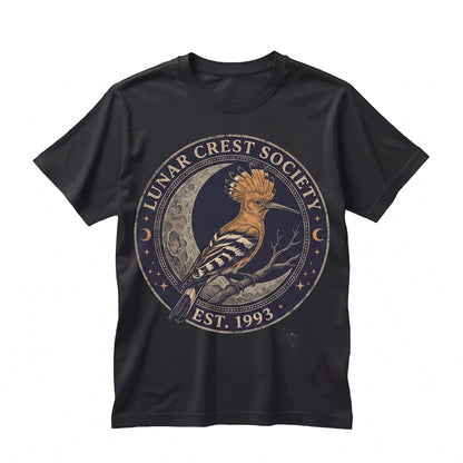 Vintage Three Hoopoe Graphic Retro Moon Exotic Bird Lovers Gift Funny Cosmic Wildlife Animal Oversized Unisex TShirt