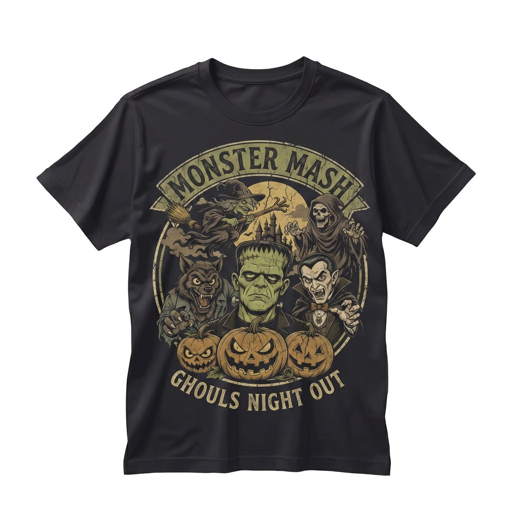 Classic Halloween Graphic Horror Witch Vampire Werewolf Pumpkin Spooky Apparel Gift Unisex TShirt