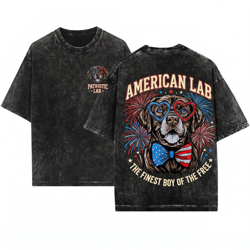 Patriotic 4th July American Flag Labrador Retriever Dog Owner Unisex Wash T-Shirt