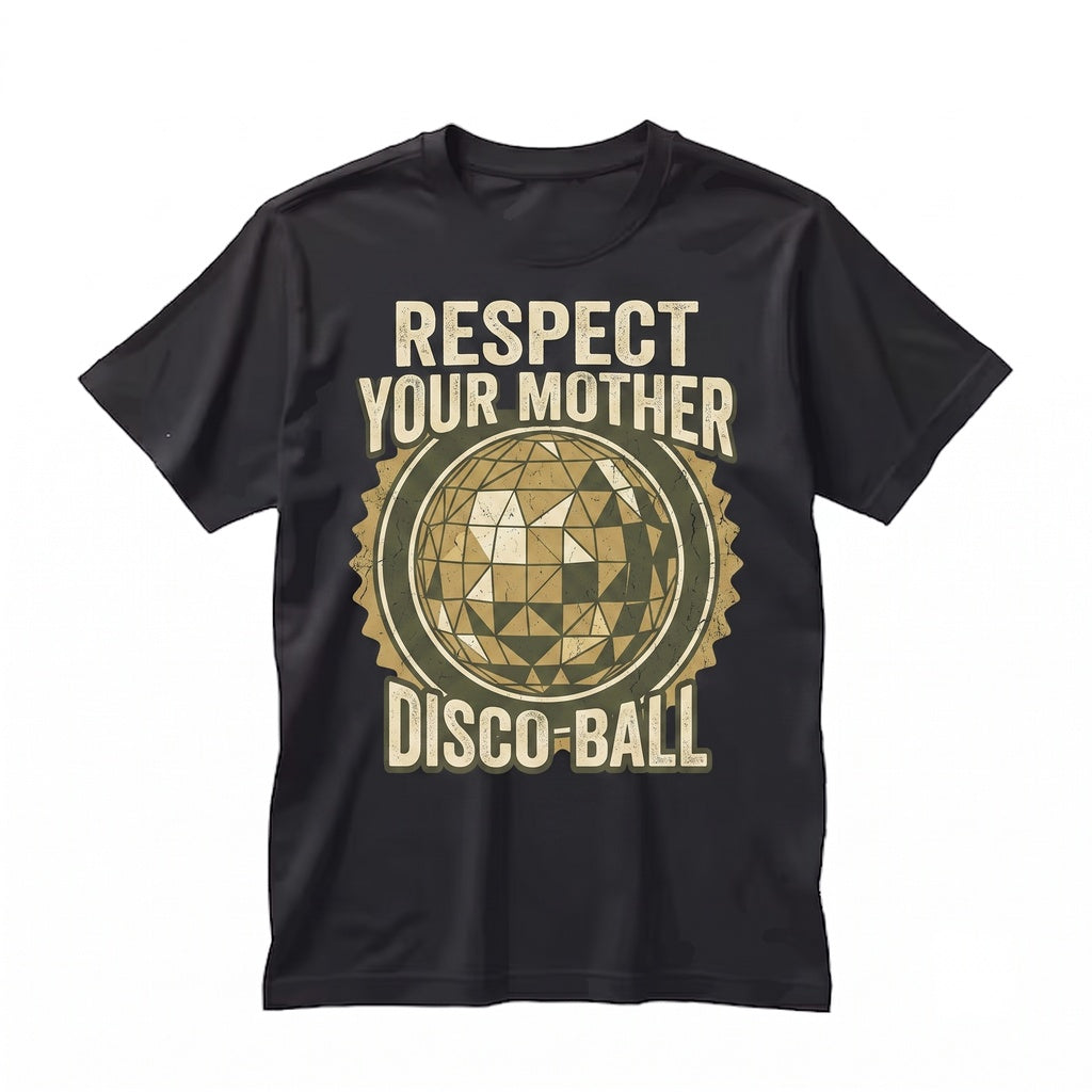 Respect Your Mother Earth Day Retro Disco Ball Groovy Nature Gift Unisex TShirt