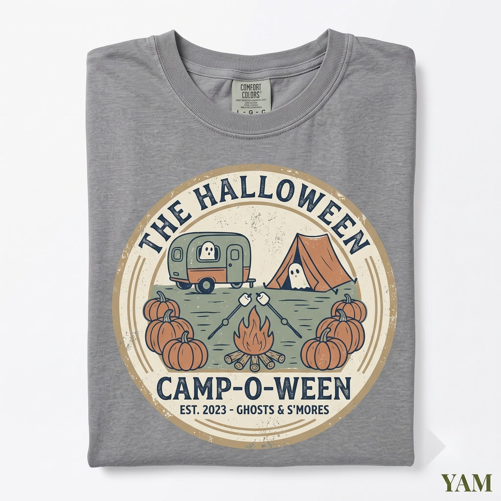 Spooky Halloween Ghost Marshmallow Campfire Roasting Outdoor Lover Graphic Unisex TShirt