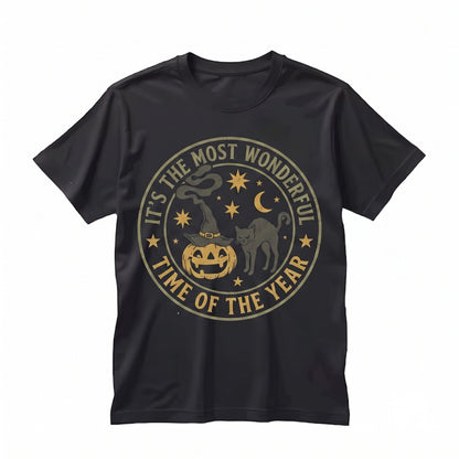 Vintage Halloween Sweatshirt Retro 90s Spooky Black Cat Witchy Pumpkin Crewneck Autumn Sweater Unisex TShirt