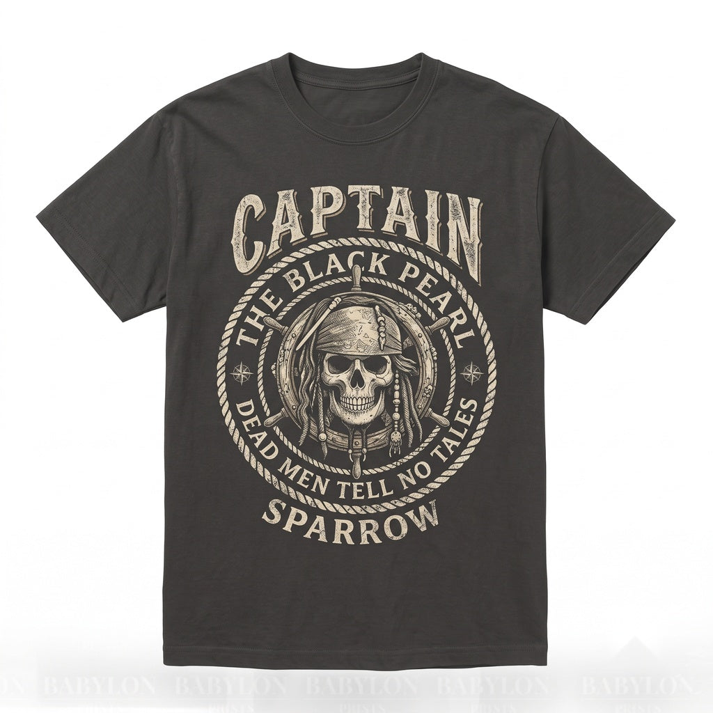 Vintage Sea Buccaneer Crew Graphic Curse of the Black Pearl Theme Jack Sparrow Land Yo Ho A Pirates Life For Me Unisex TShirt