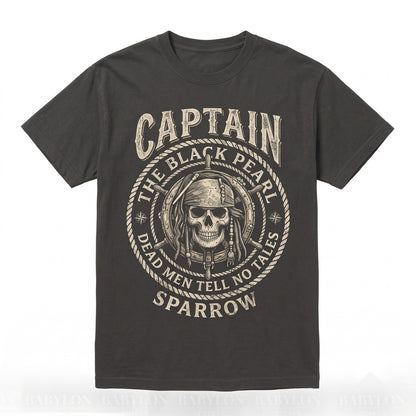 Vintage Sea Buccaneer Crew Graphic Curse of the Black Pearl Theme Jack Sparrow Land Yo Ho A Pirates Life For Me Unisex TShirt