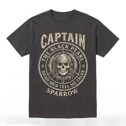 Vintage Sea Buccaneer Crew Graphic Curse of the Black Pearl Theme Jack Sparrow Land Yo Ho A Pirates Life For Me Unisex TShirt