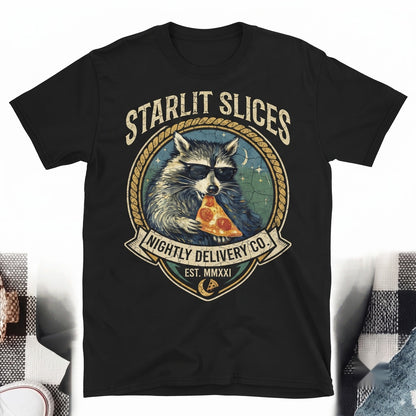 Funny Raccoon Eating Pizza Graphic Novelty Meme Animal Silly Gift Unisex TShirt